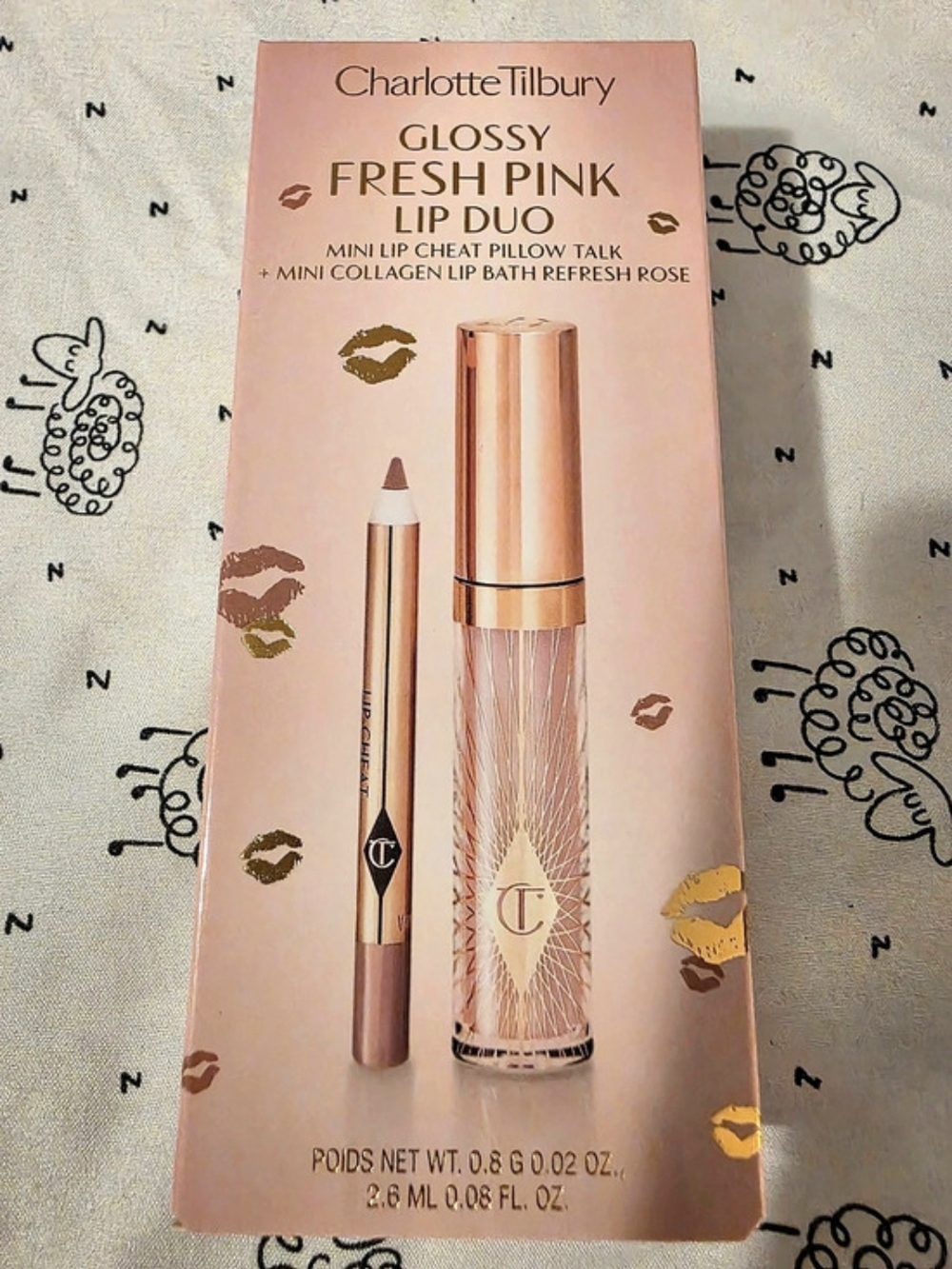 Charlotte Tilbury Glossy Pink Lip Refresh Rose Lip Bath + Lip Cheat Pillow Talk